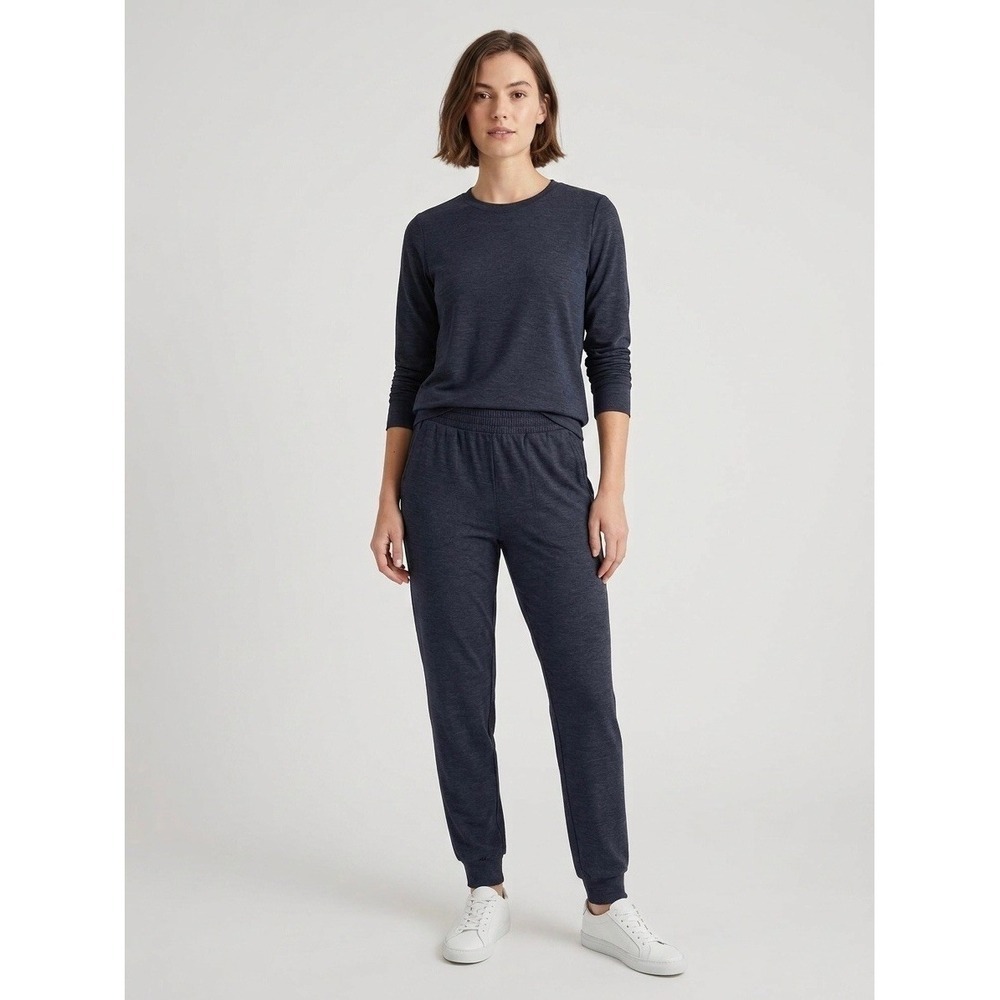 Quince Ultra-Soft Performance Joggers Navy Blue Recycled Polyester Spandex M